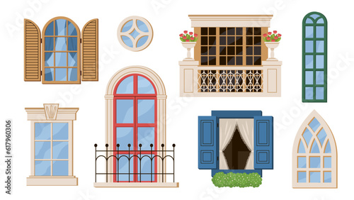 Set of window frames concept