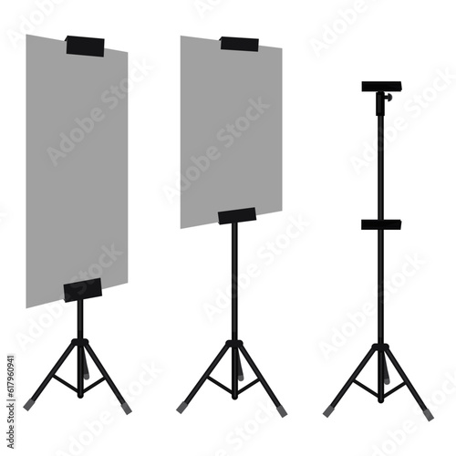 set of blank tripod banners, vector illustration.