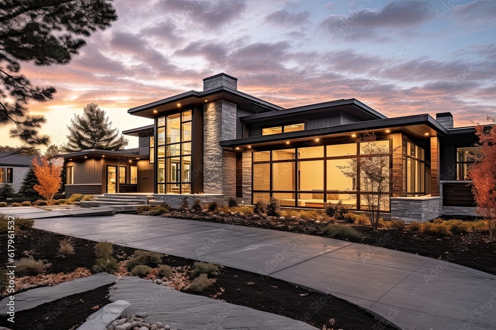 Bronze Siding and Natural Stone Accents: A Stunning Example of Sleek ...