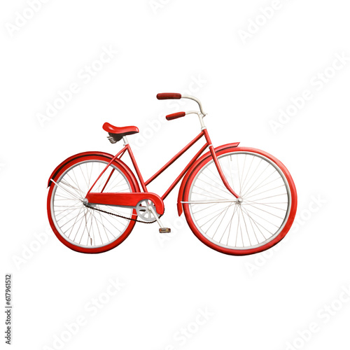 Vibrant Red Bicycle Created with Generative AI Technology