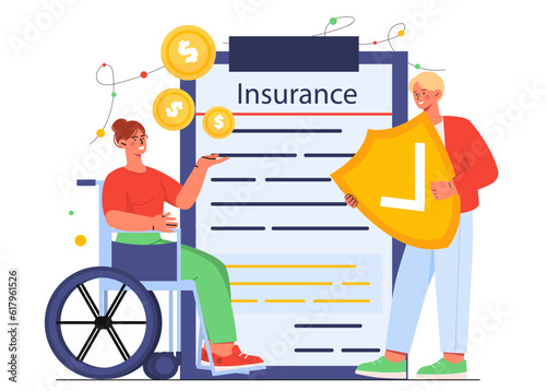 People with disability insurance concept