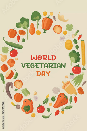 World Vegetarian Day celebration banner generative AI illustration