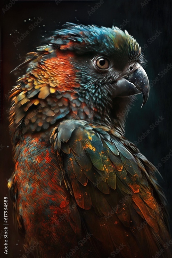 Fototapeta premium abstract galaxy bird, generative AI