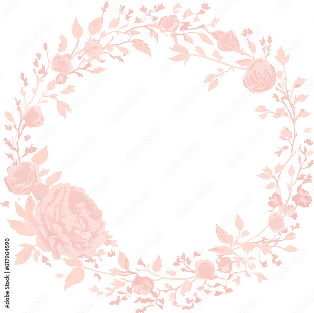 pink watercolor floral frame