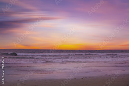 Abstract view of beach sunset, San Diego, California.