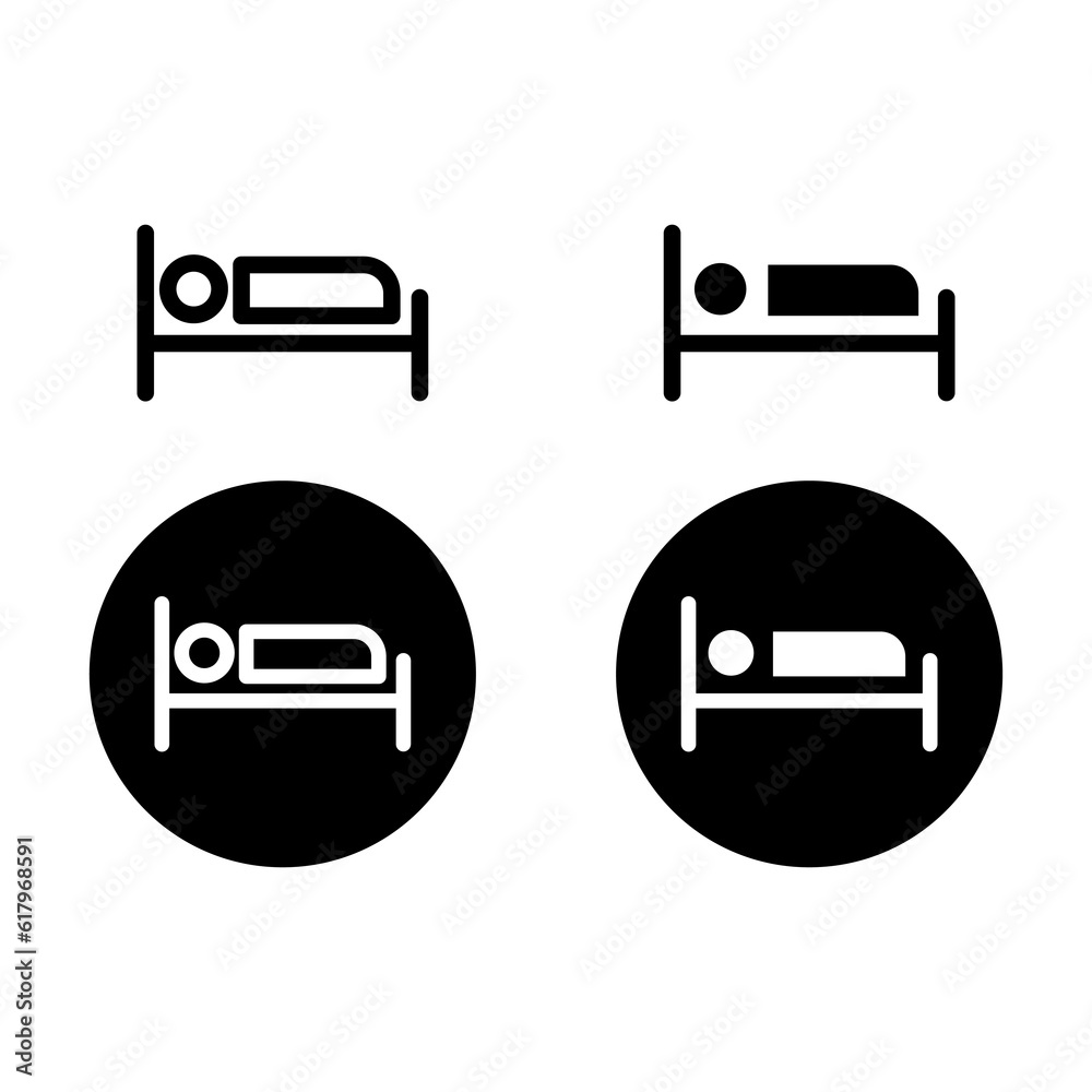 sleep icon, home screen design template with black fill and black outline. sleep icon, home screen design template with black fill and black outline.