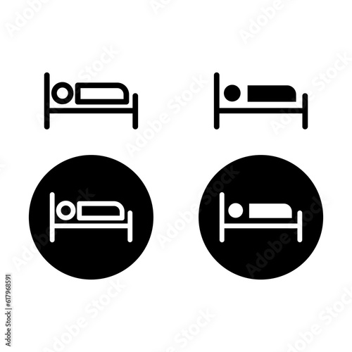 sleep icon, home screen design template with black fill and black outline.