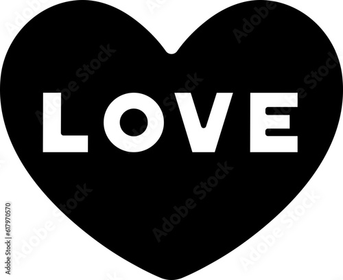 Love inside heart Icon Elements Glyph Semi Solid Style