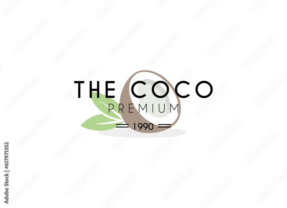 Creative modern coconut logo design template. Coconut Label Logo Design Creative modern coconut logo design template. Coconut Label Logo Design
