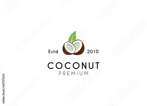 Creative modern coconut logo design template. Coconut Label Logo Design