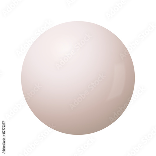 Pearl realistic isolated on white background. precious pearl in sphere form. pearl is luxury glossy stone vector illustration