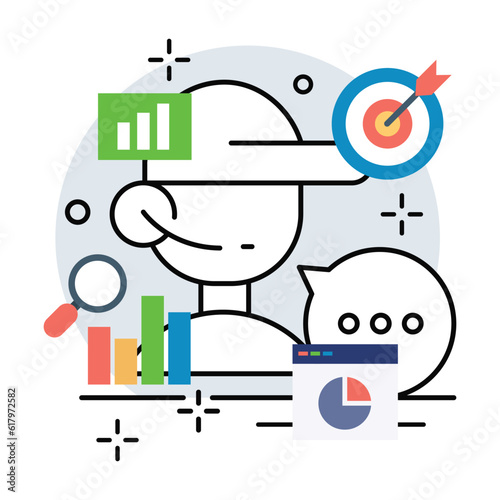 Illustration of Call center design. Vector design