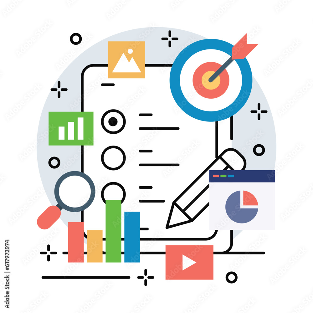 Illustration of business survey. Business promotion design Illustration of business survey. Business promotion design