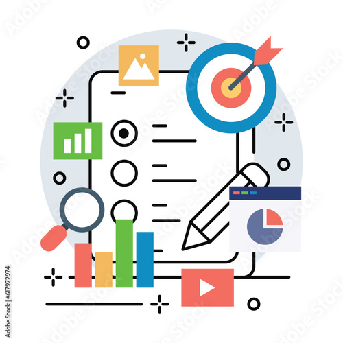 Illustration of business survey. Business promotion design
