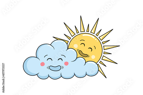 A cheerful sun looks out from behind cloud