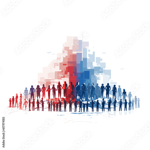 national anthem singing crowd silhouette illustrat vector illustration