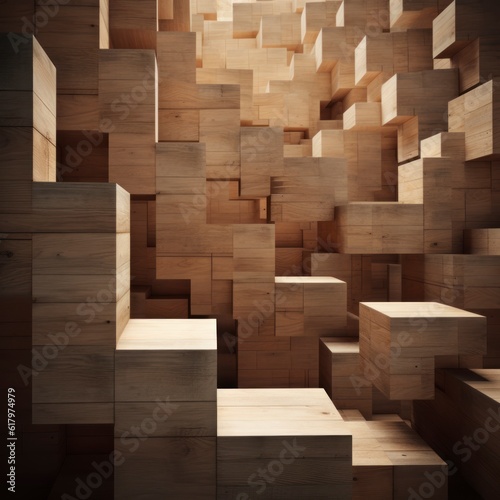 wooden block and business growth concept