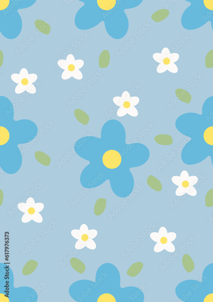 Seamless pattern with daisy Eps 10 vector.
