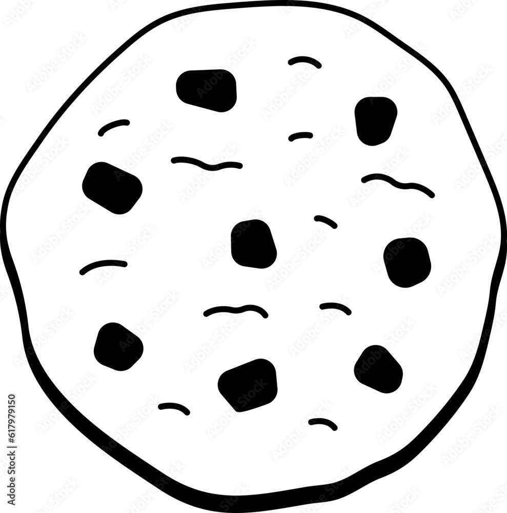Fototapeta premium Vanilla Chocolate Chip Cookie Dessert Icon Element illustration Semi-Solid Transparent
