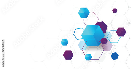 Geometric hexagon futuristic technology background. Graphic digital math concept design. vector illustration