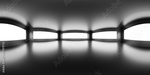 Fototapeta Naklejka Na Ścianę i Meble -  3D Illustration; Computer-generated imagery;  CGI modeling; HDRI; 360º view panoramic; lighting room interior studio lights 