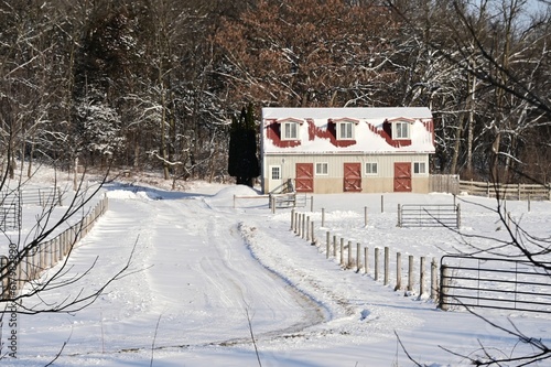 Snowy Driveway to the Barn