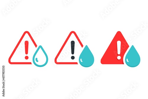 Water warning icon. Illustration vector
