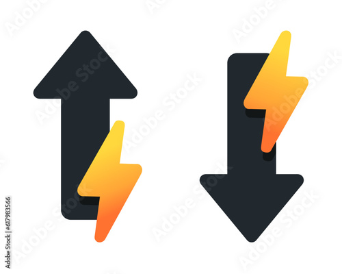 Low electic. High voltage icon. Vector illustration
