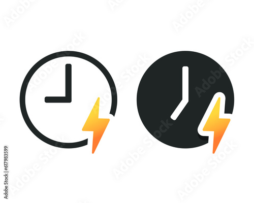 Time electricity icon. Illustration vector