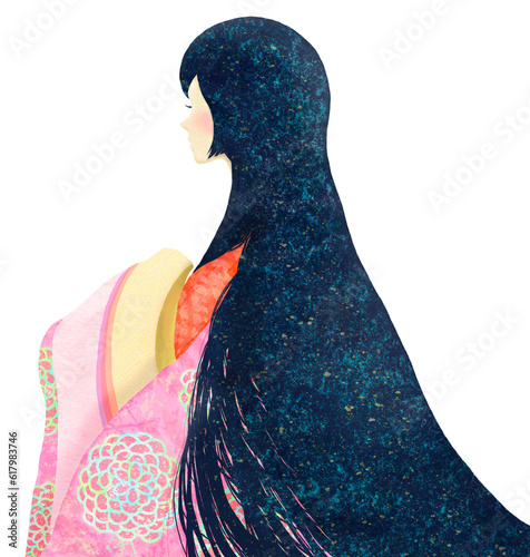 十二単を着た平安時代の美しいお姫様