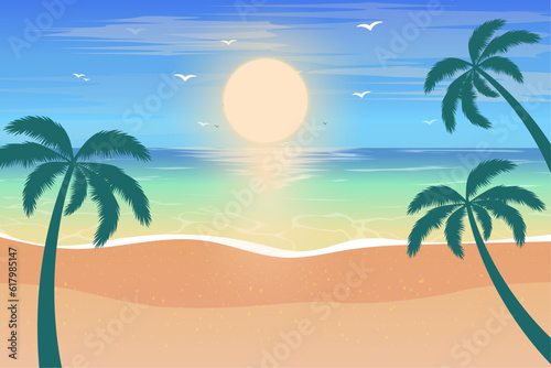sunrise beach landscape background