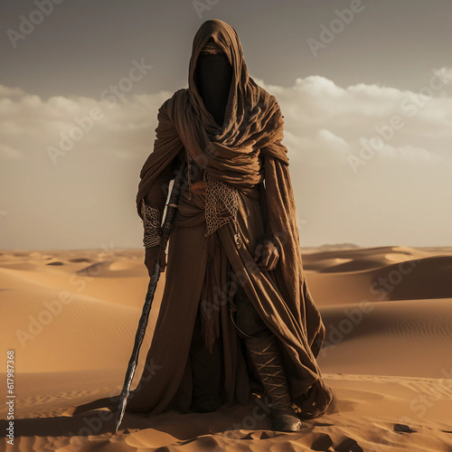 Desert Warrior in a brown robe