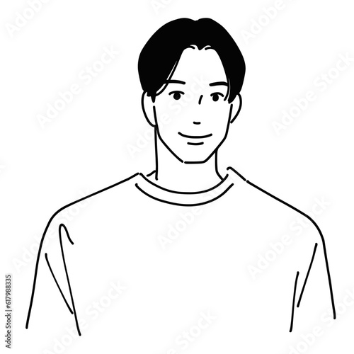 爽やかな若いイケメン男性が微笑んでいる