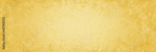 Yellow gold paper background texture, old distressed abstract marbled grunge textured border darker gold color, elegant yellow beige banner or header design