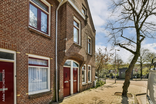 an empty street with brick buildings and trees in the fore - image taken from google streetviews com uk