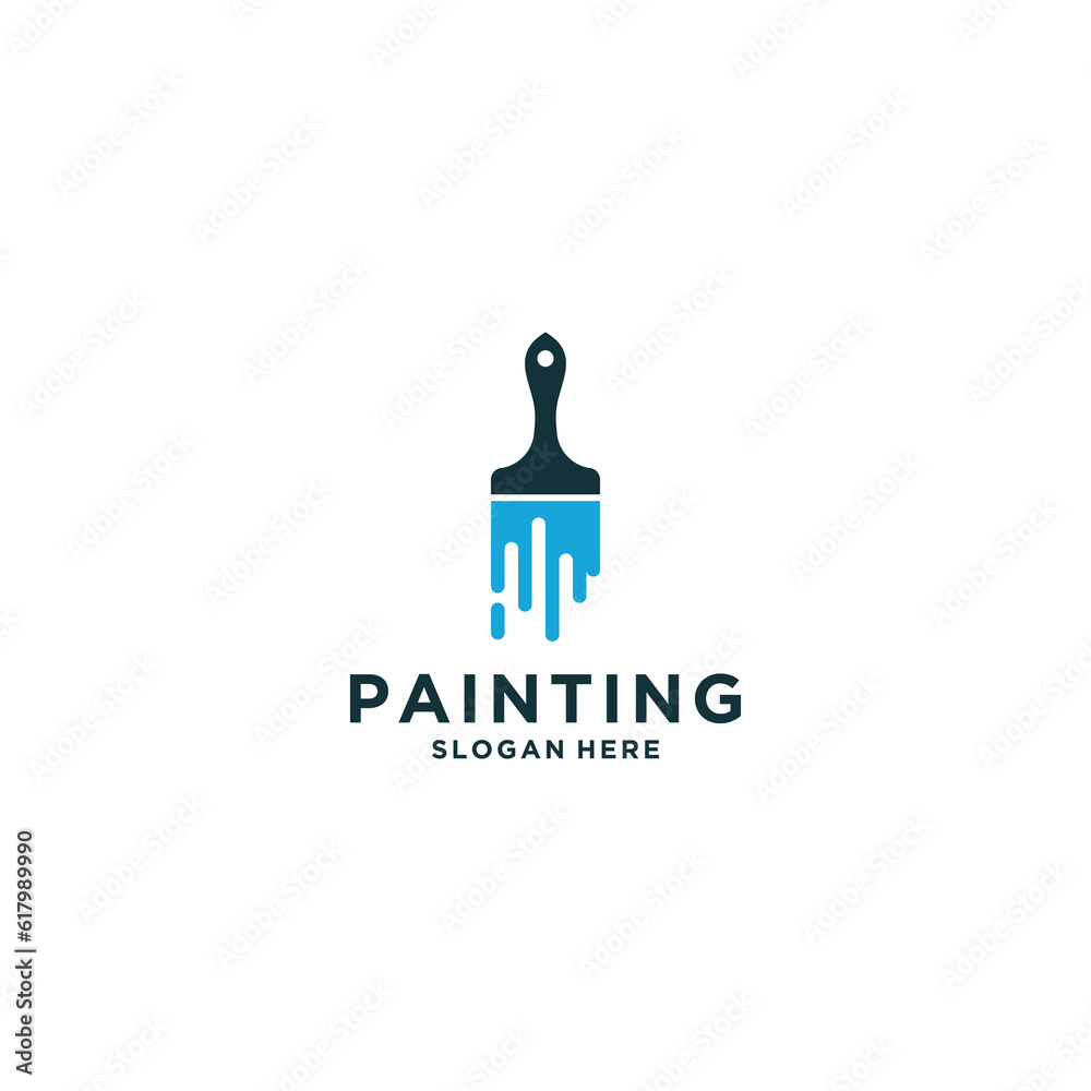 painting logo template vector in white background