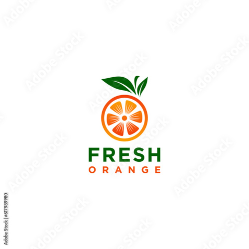 simple orange logo template in white background
