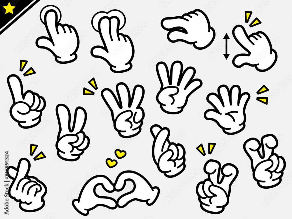 Fototapeta premium hand-gesture-icon-set-part2