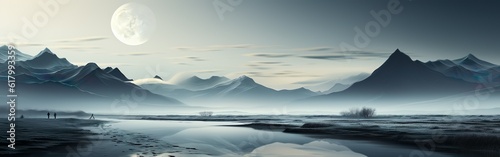 Serenity in Monochrome  Minimalist Black and White Landscapes Wallpaper Collection