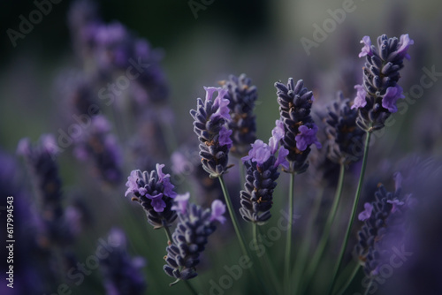 closed-up lavender in the field