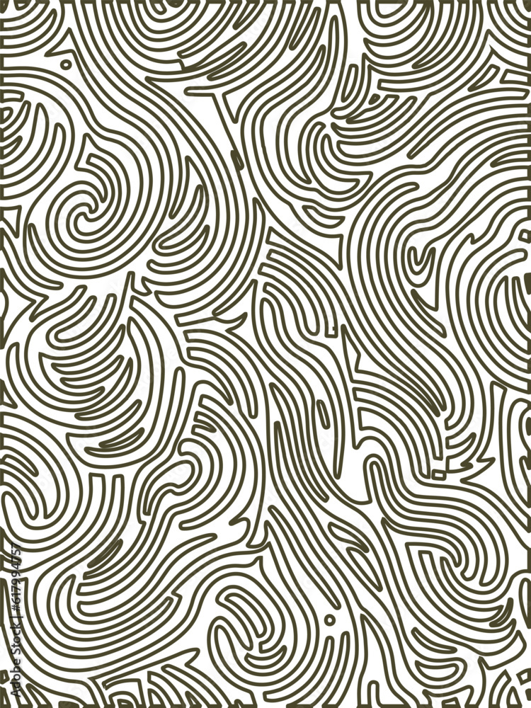 Abstract Seamless Zebra Wavy Lines Pattern Background