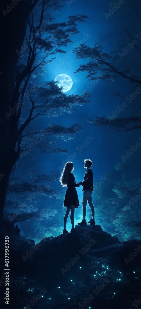 couple under the moon