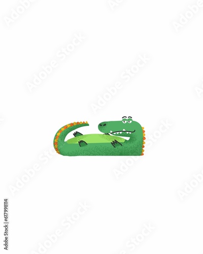 lazy green alligator