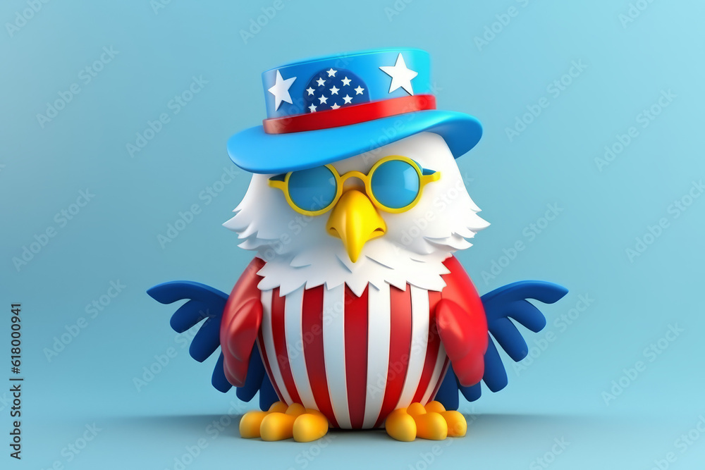 Cool eagle cartoon character created with Generative AI Technology.