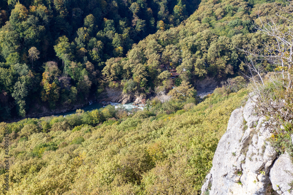 Naklejka premium the beginning of autumn, nature walks, cuesta and panoramic views of the mountains, hiking trails and recreation in the mountains.*