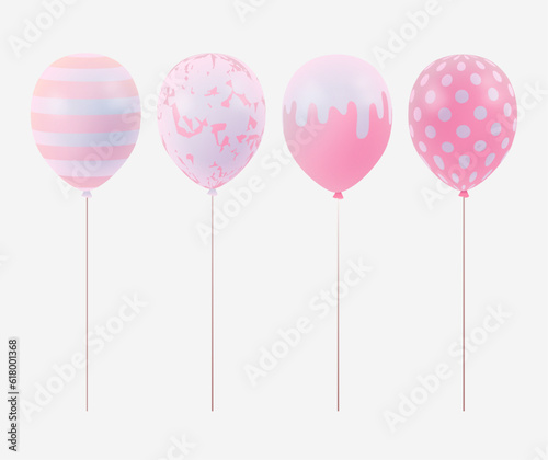 Vector glossy tridimensional balloon collection