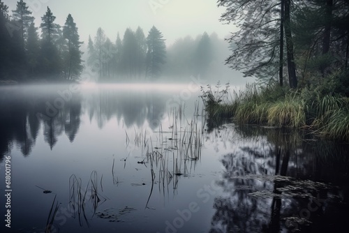 Beautiful Lakeside Trees HD Scenery Big Picture made with Generative AI
