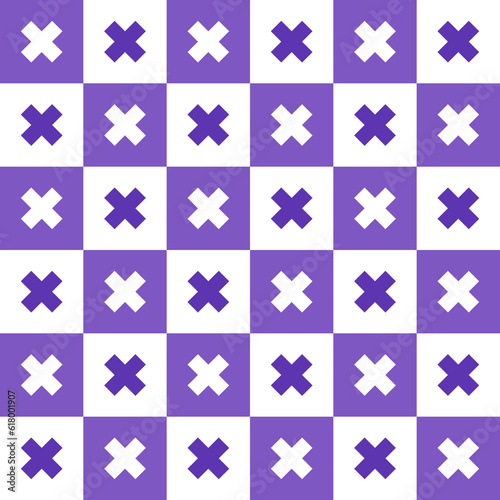 Purple cross pattern. Cross vector pattern. Cross pattern.  Seamless geometric pattern for clothing, wrapping paper, backdrop, background, gift card, decorating.