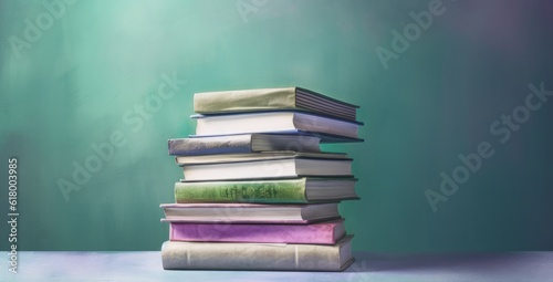 Stack of books. Back to school and education concept. © Angus.YW