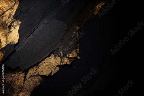 Gold texture on black background. Abstract gold background. 